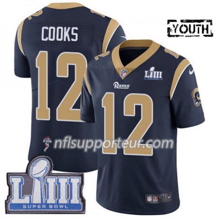 Maillot Enfant Los Angeles Rams Brandin Cooks 12 Nike Bleu 2019 Super Bowl LIII